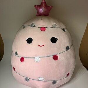 Squishmallow pink Christmas tree 12”